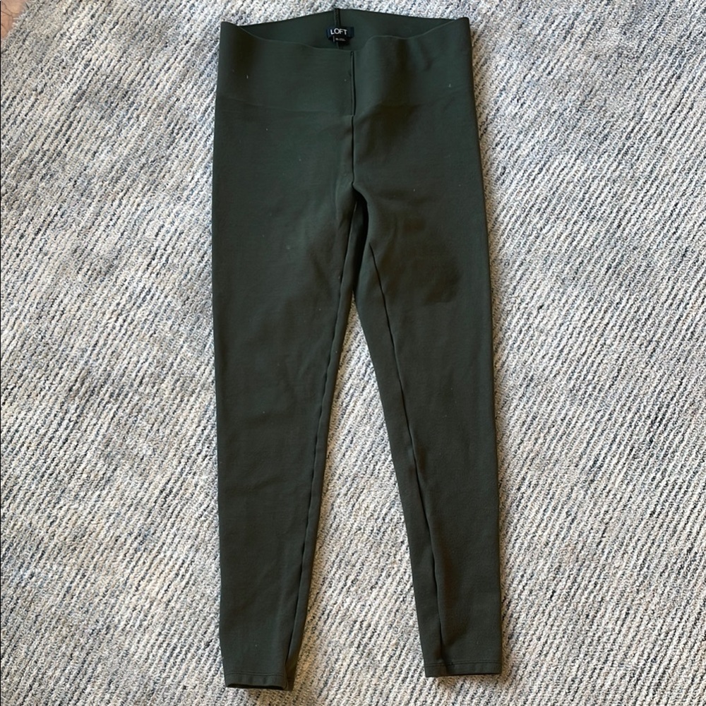 LOFT Sculpt Green Leggings High-Rise Full-Length